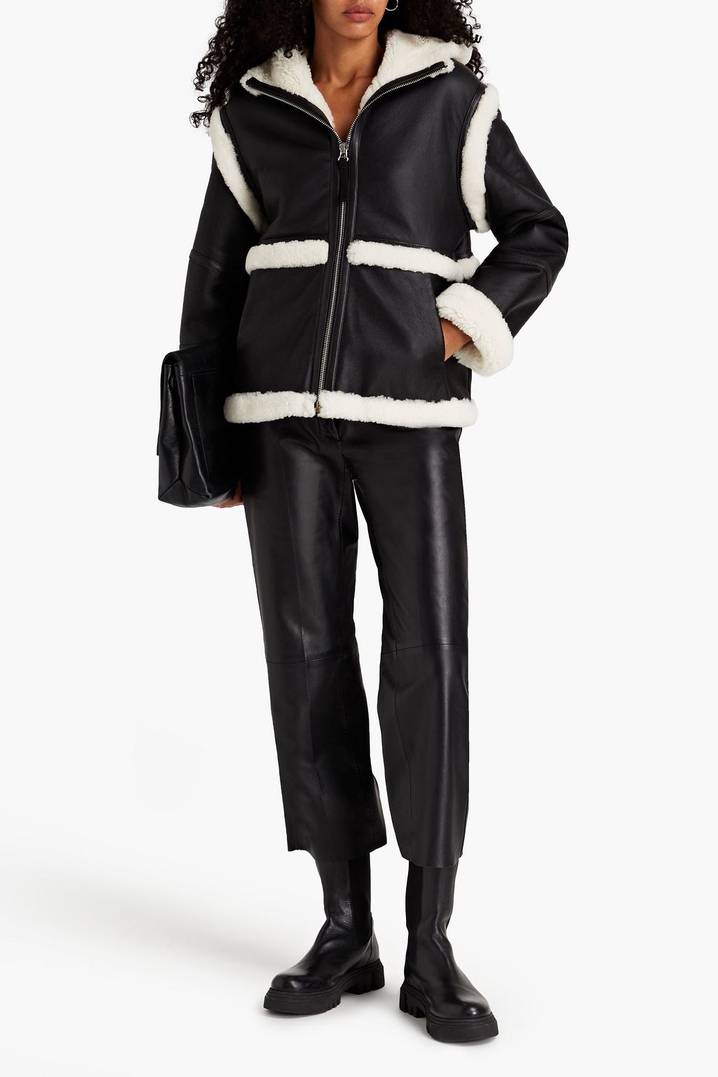 HELMUT LANG Shearling hooded jacket