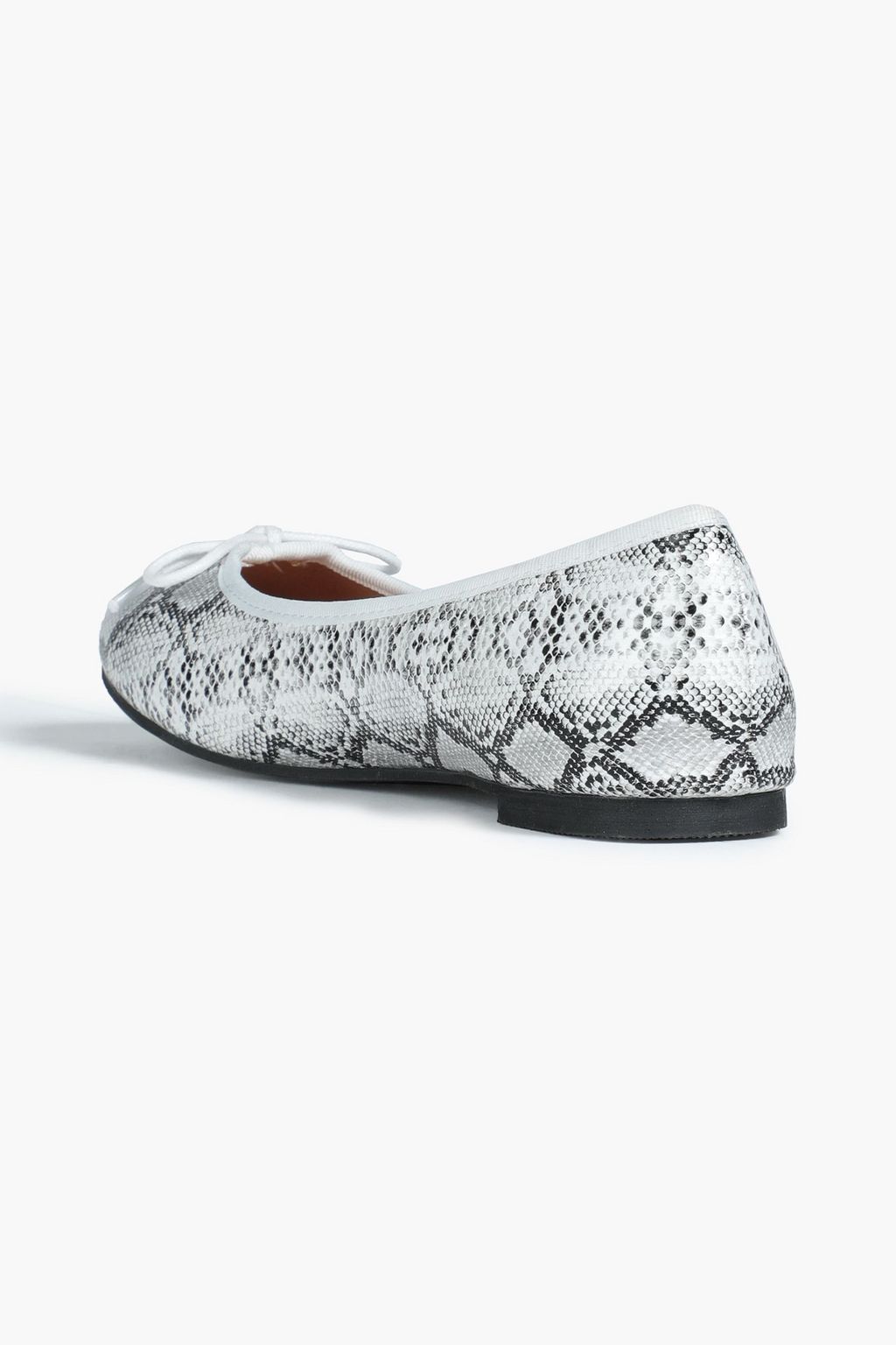 FRENCH SOLE Amelie 스네이크 프린트 가죽 발레리나 플랫