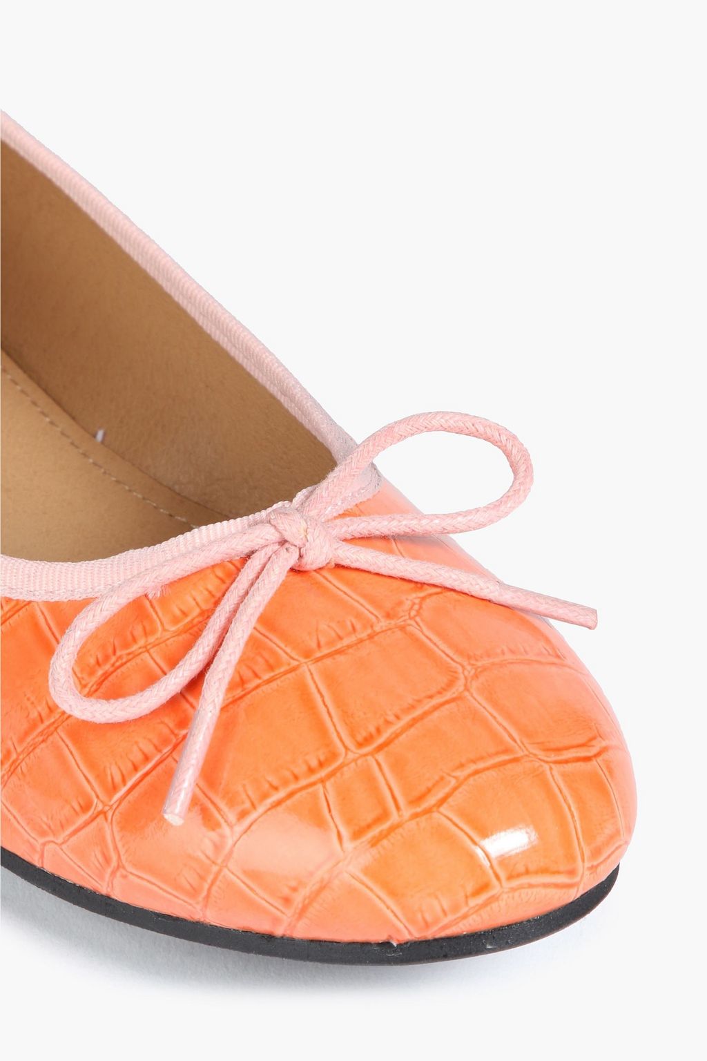 FRENCH SOLE Amelia croc-effect patent-leather ballet flats
