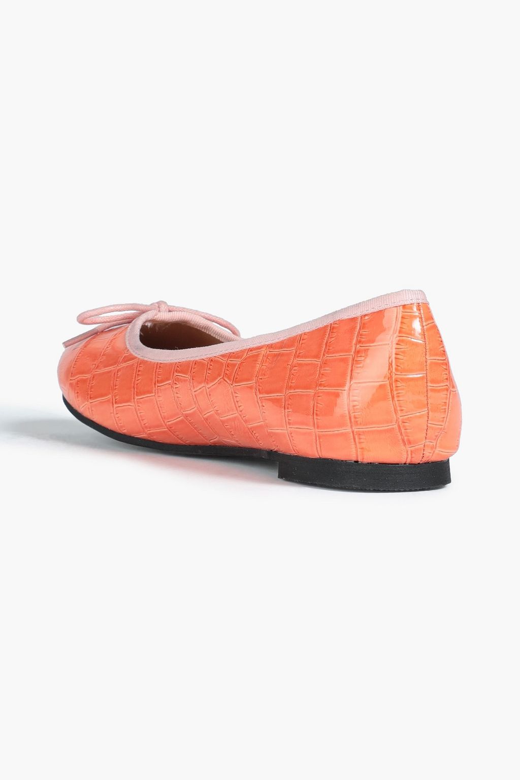 FRENCH SOLE Amelia croc-effect patent-leather ballet flats