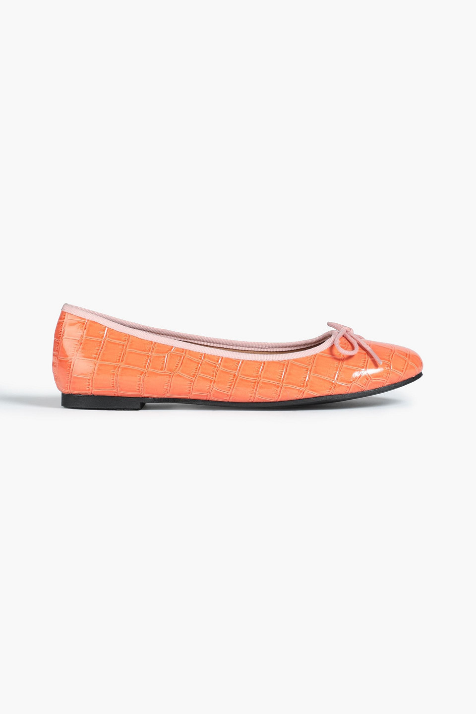 French Sole Amelia croc-effect patent-leather ballet flats
