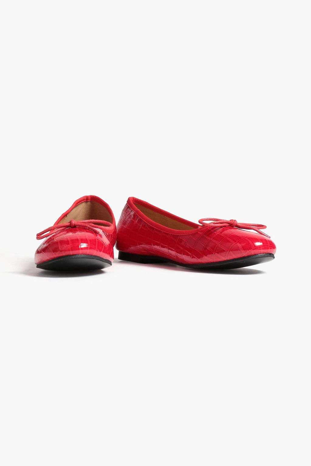 FRENCH SOLE Amelie croc-effect patent-leather ballet flats
