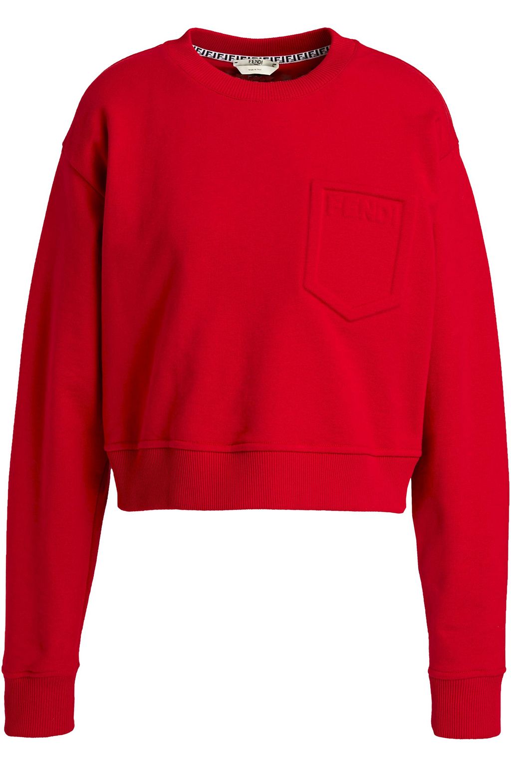 Fendi - Embossed French Cotton-terry Sweatshirt Red - Xs
