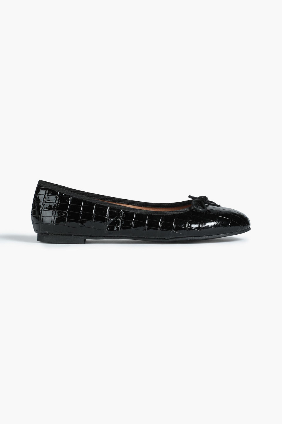 French Sole Amelia croc-effect patent-leather ballet flats