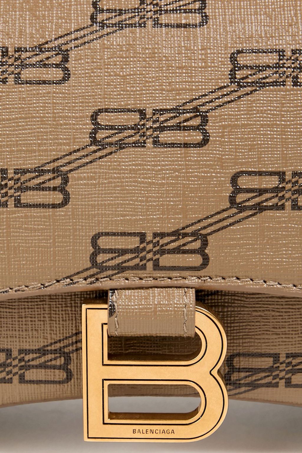 BALENCIAGA Hourglass logo-print textured-leather tote