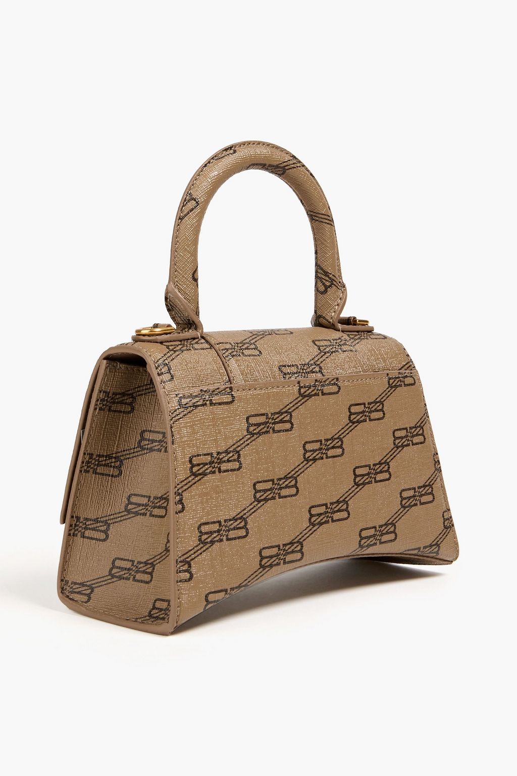 BALENCIAGA Hourglass logo-print textured-leather tote
