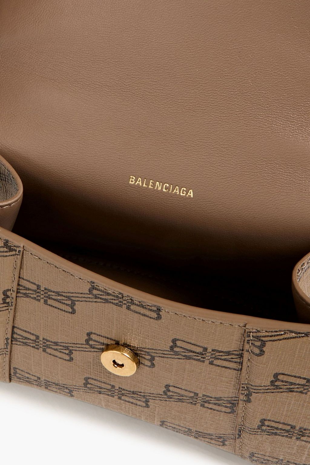 BALENCIAGA Hourglass logo-print textured-leather tote