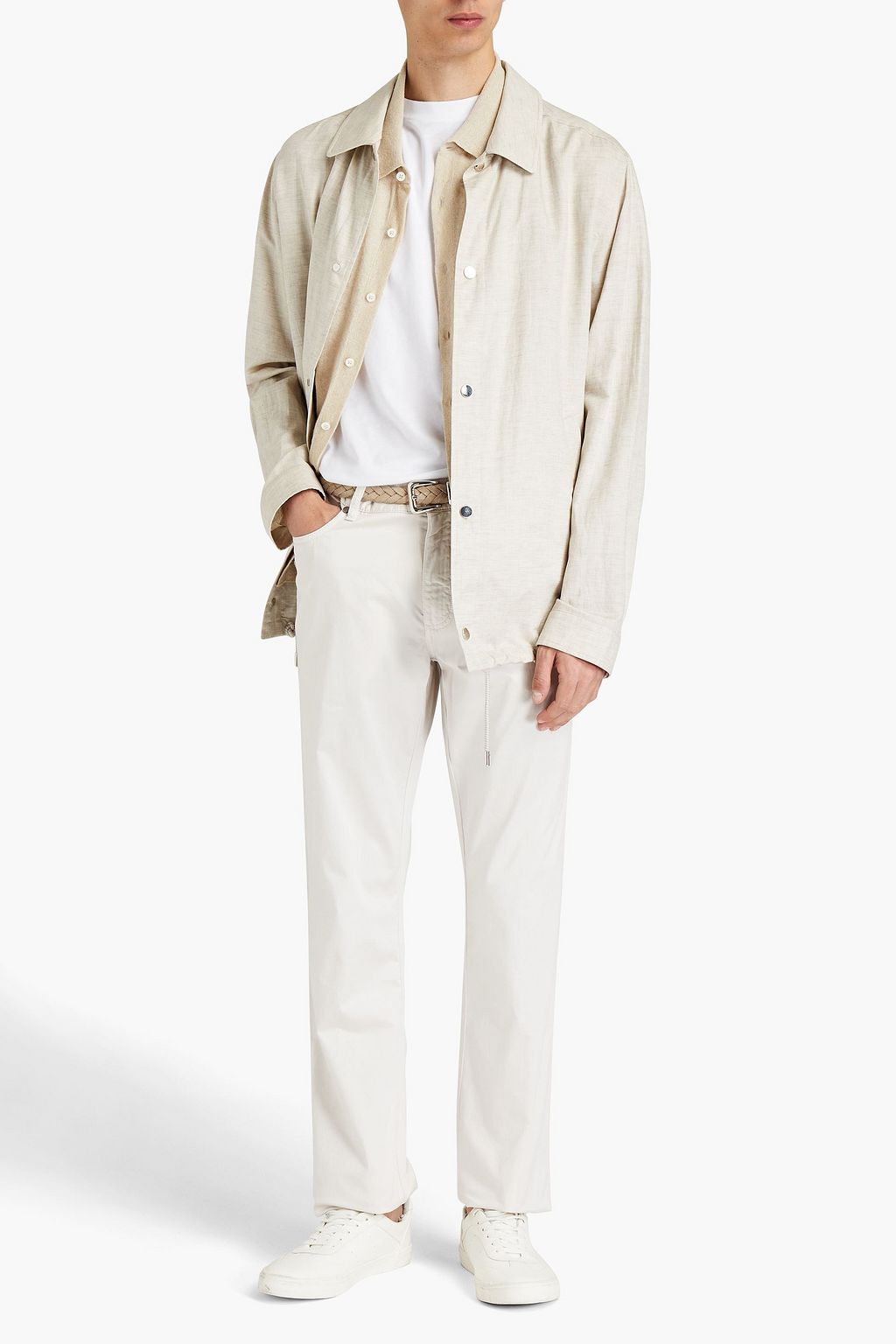 ZEGNA Slub silk and linen-blend jacket