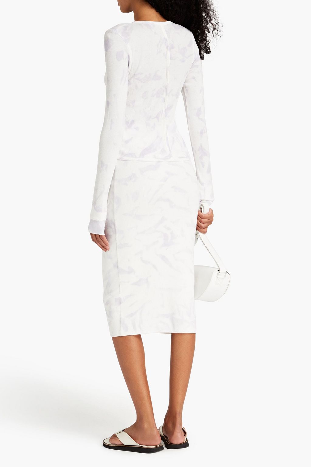 HELMUT LANG Tie-dyed ribbed cotton-jersey top