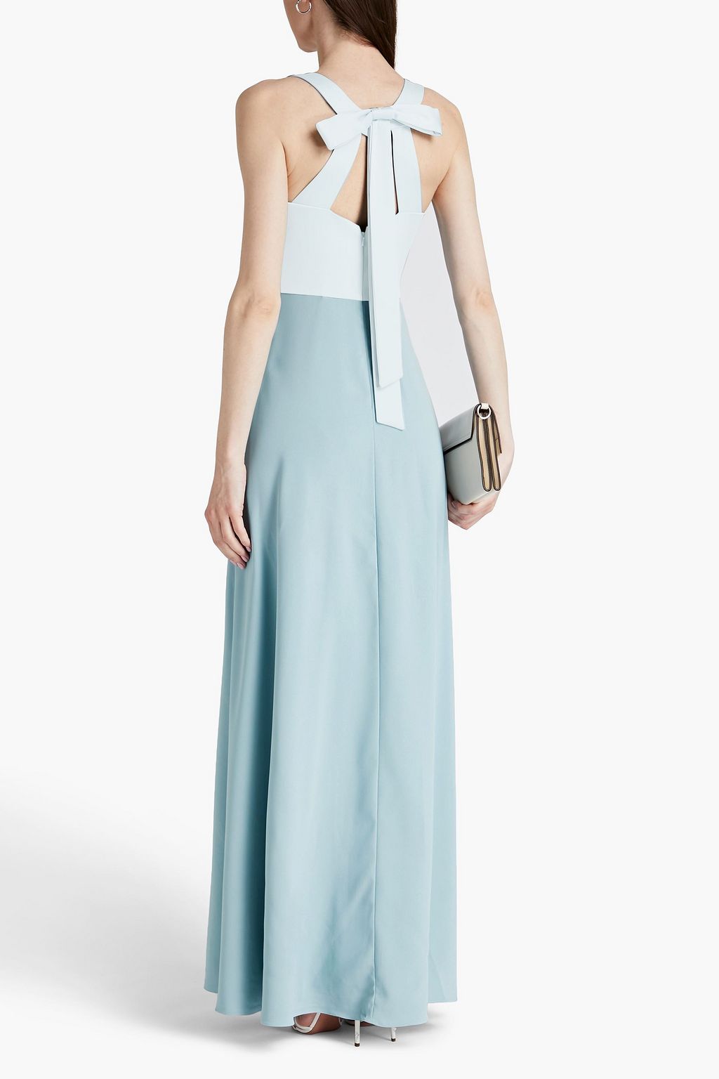 MIKAEL AGHAL Bow-embellished satin-crepe maxi dress