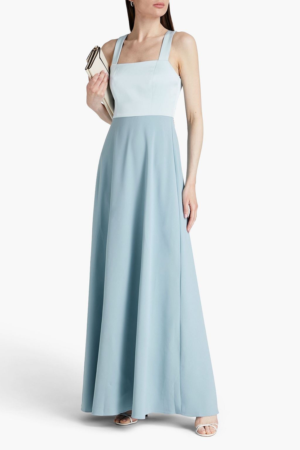 MIKAEL AGHAL Bow-embellished satin-crepe maxi dress