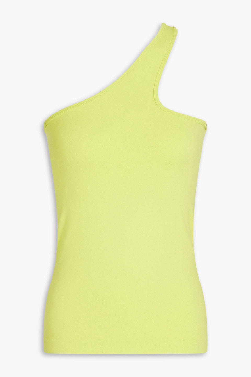 helmut lang - one-shoulder cutout stretch-jersey top - green - xs/s