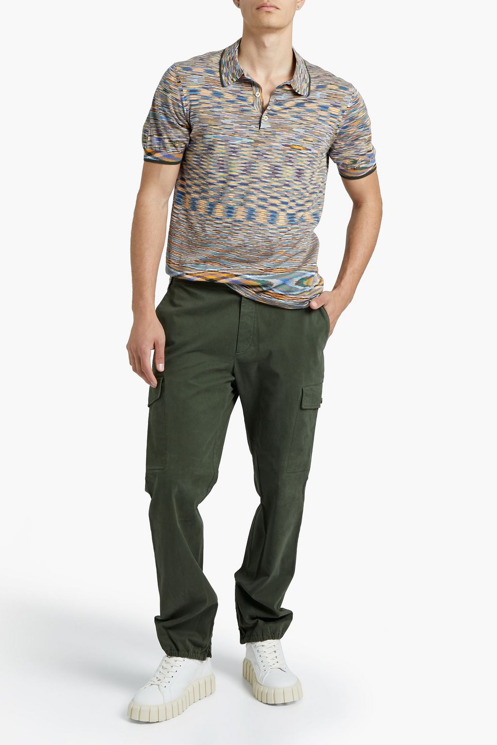 MISSONI Crochet-knit cotton polo shirt