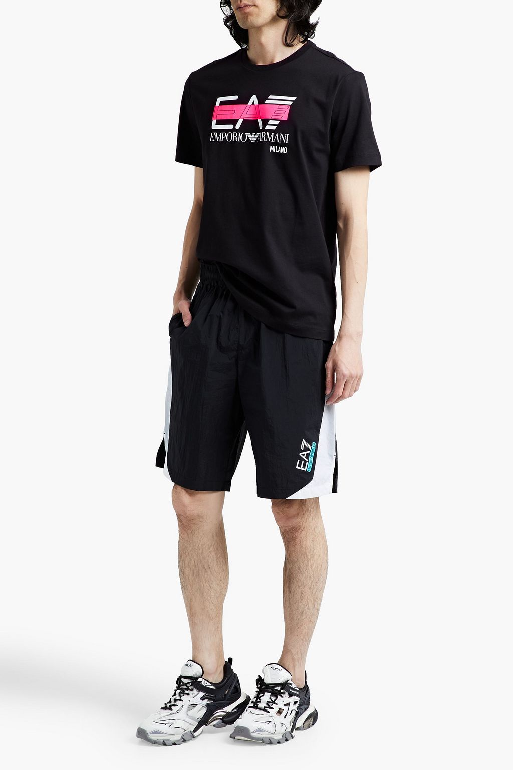 EA7 Printed shell shorts