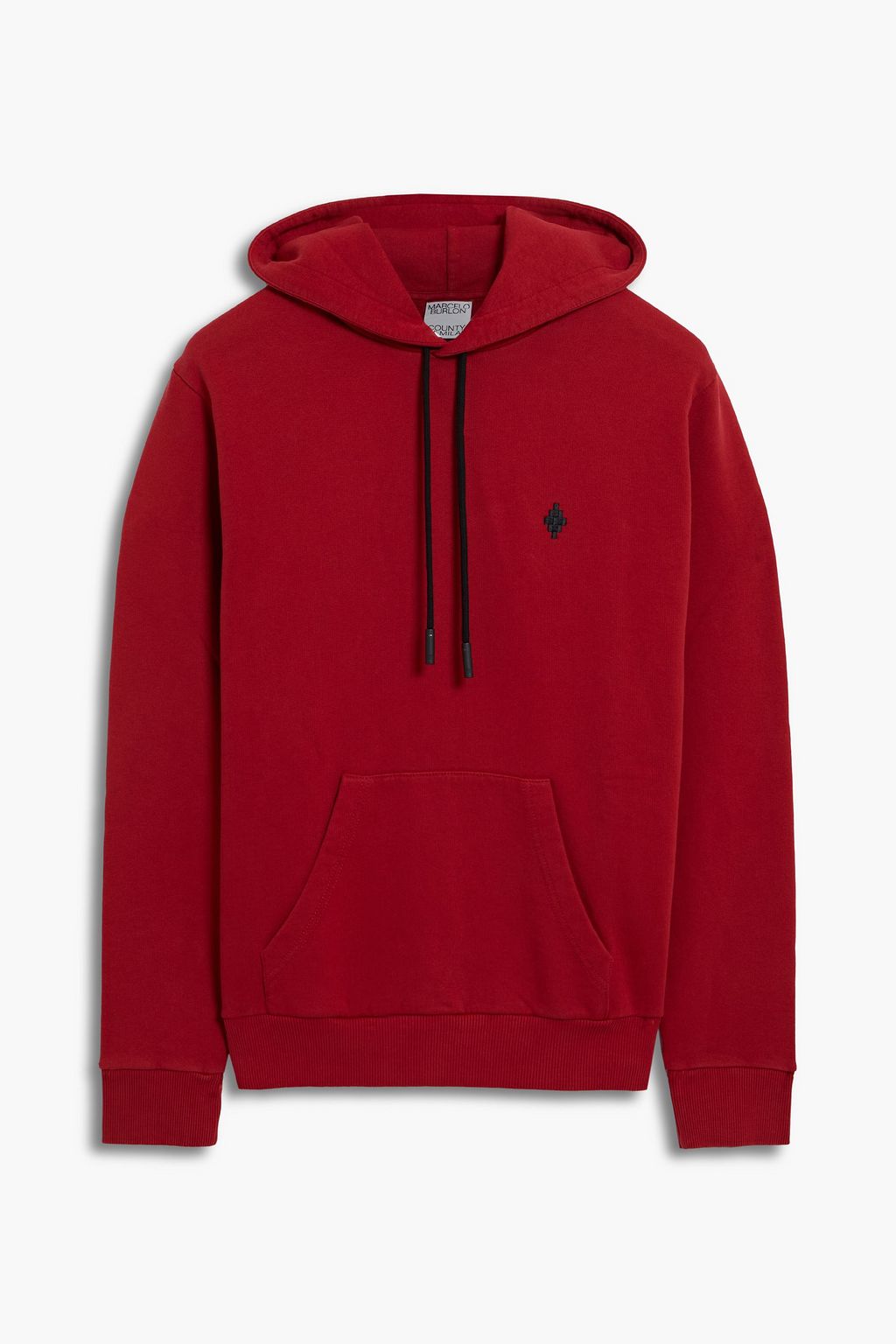 Embroidered French cotton terry hoodie