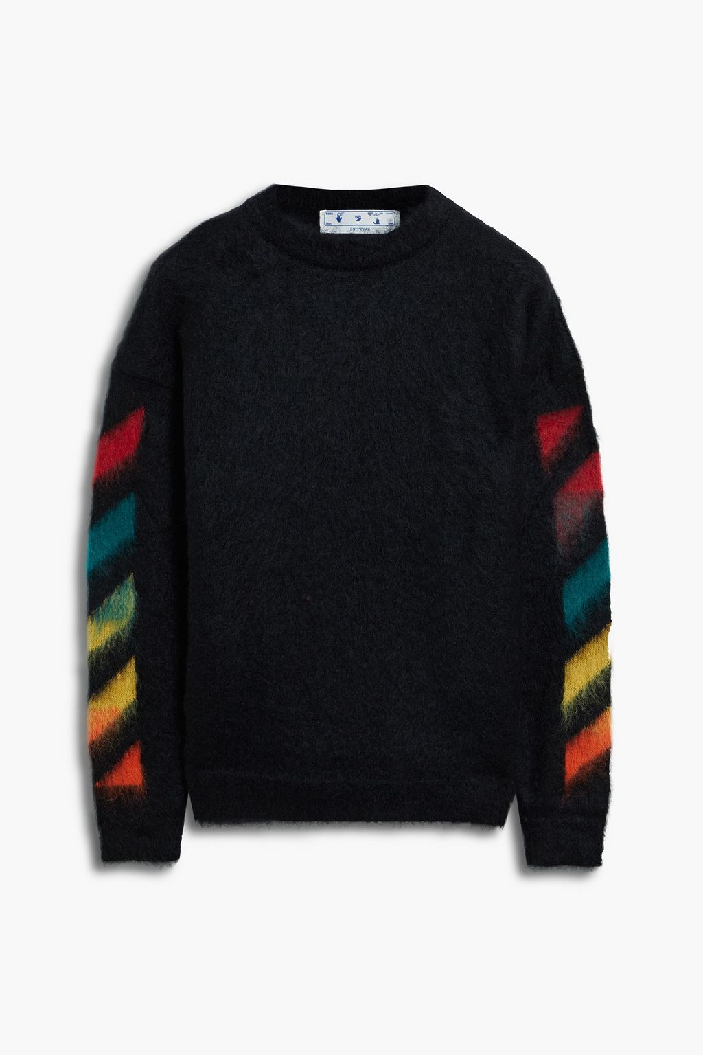 OFF-WHITE™ Printed brushed mohair-blend sweater | Sale up to 70% off | THE  OUTNET