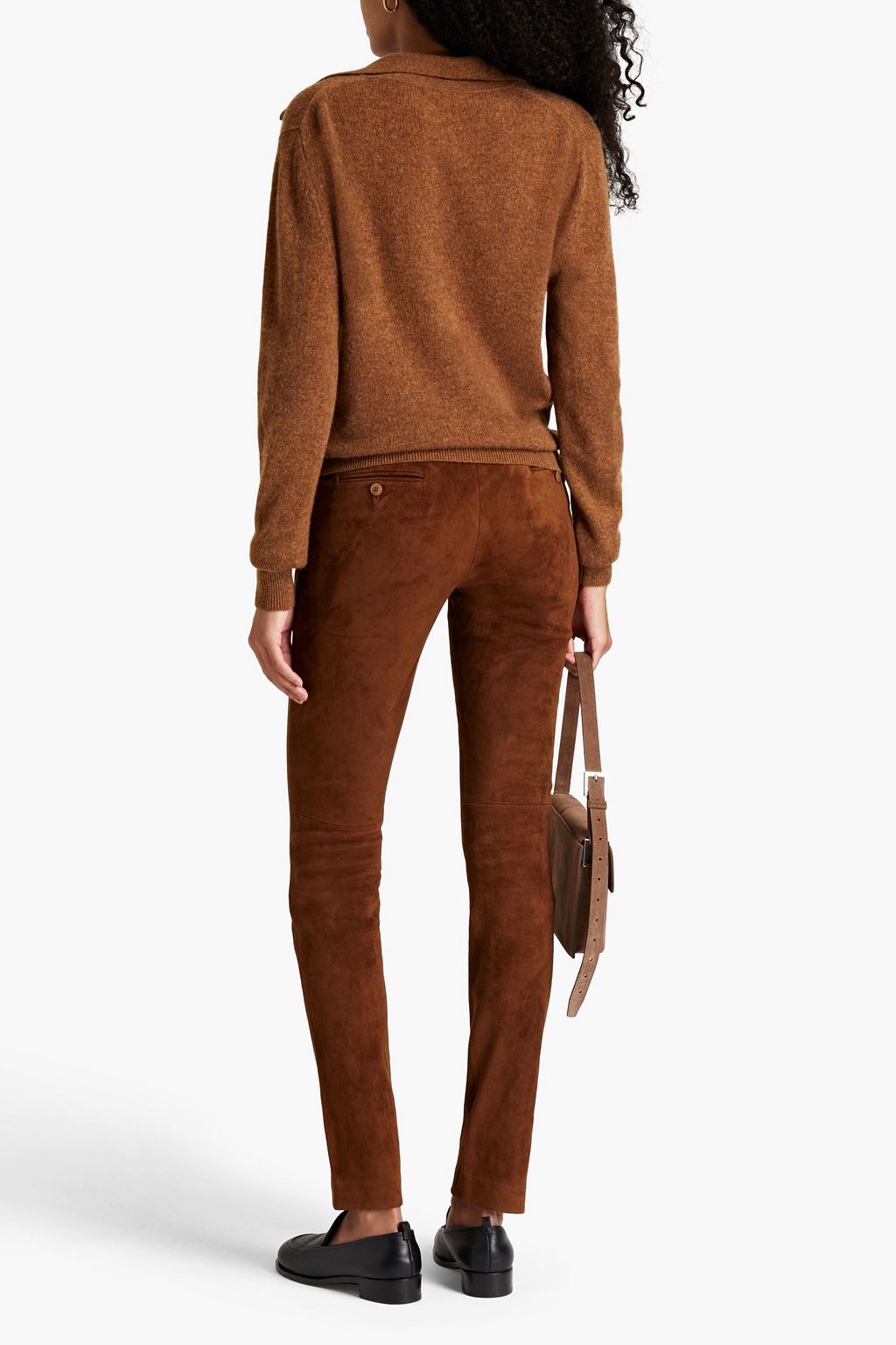 LORO PIANA Suede slim-leg pants