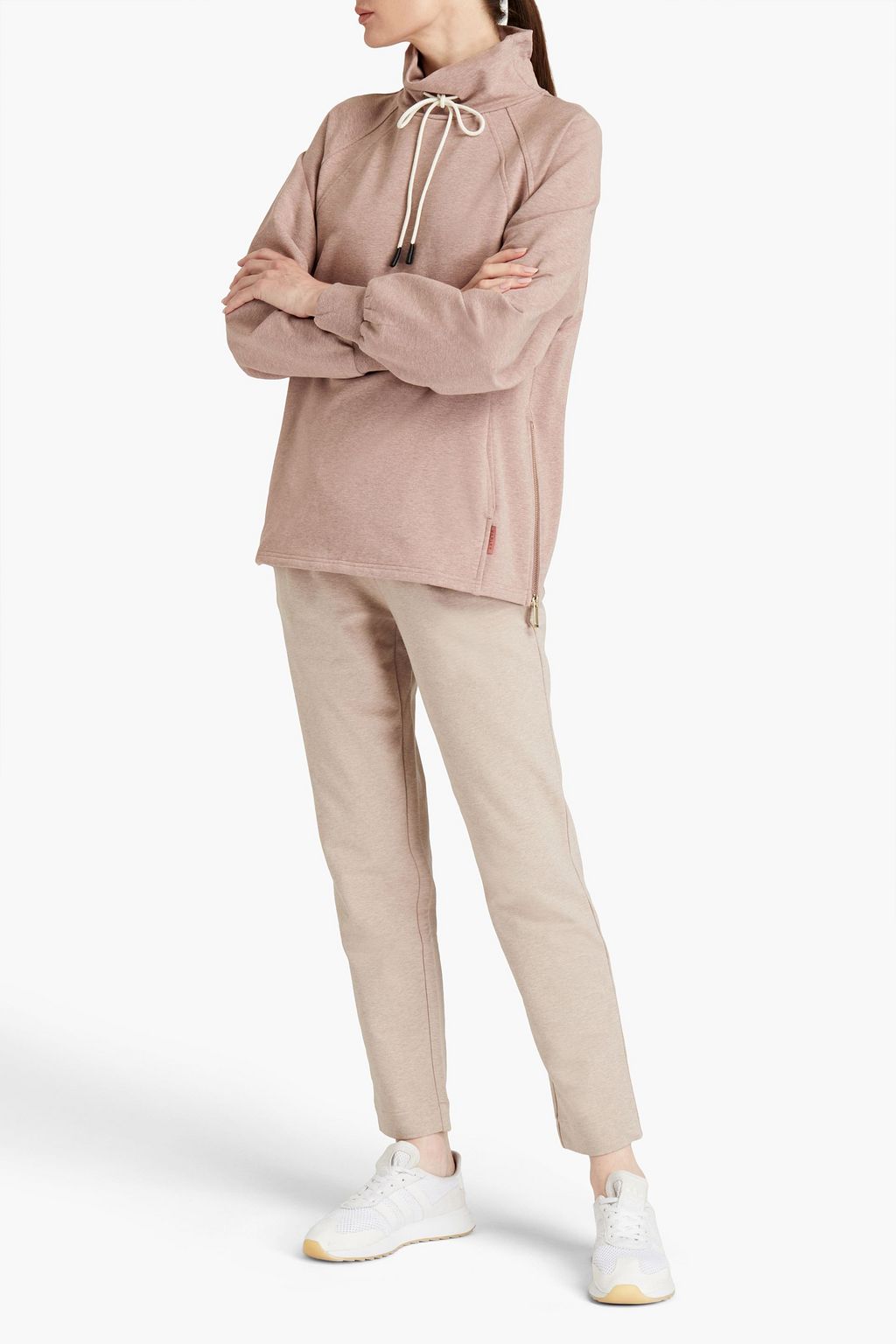 VARLEY Atlas mélange French cotton-blend terry hoodie