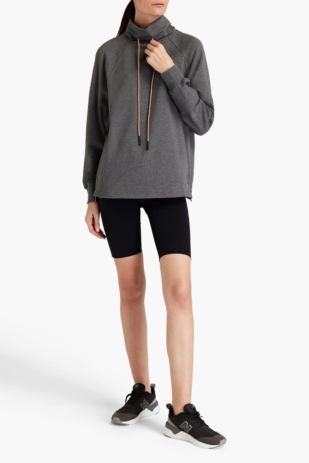 VARLEY Atlas mélange French cotton-blend terry hoodie