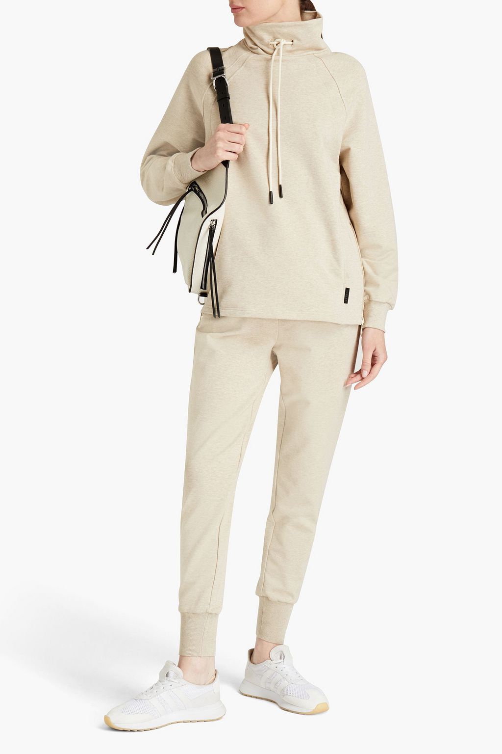 VARLEY Atlas mélange French cotton-blend terry hoodie