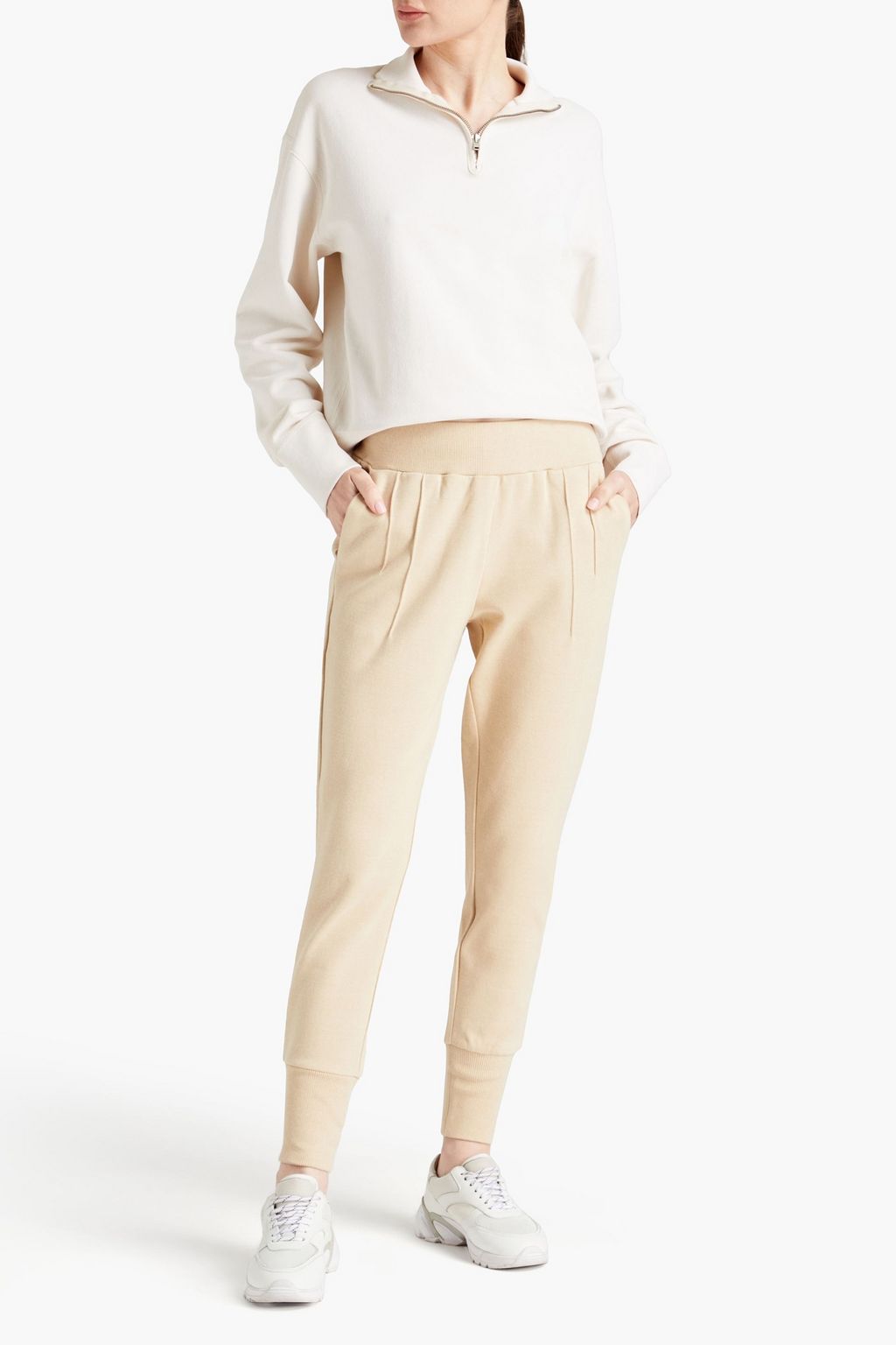 VARLEY Amberly pintucked stretch-cotton jersey track pants