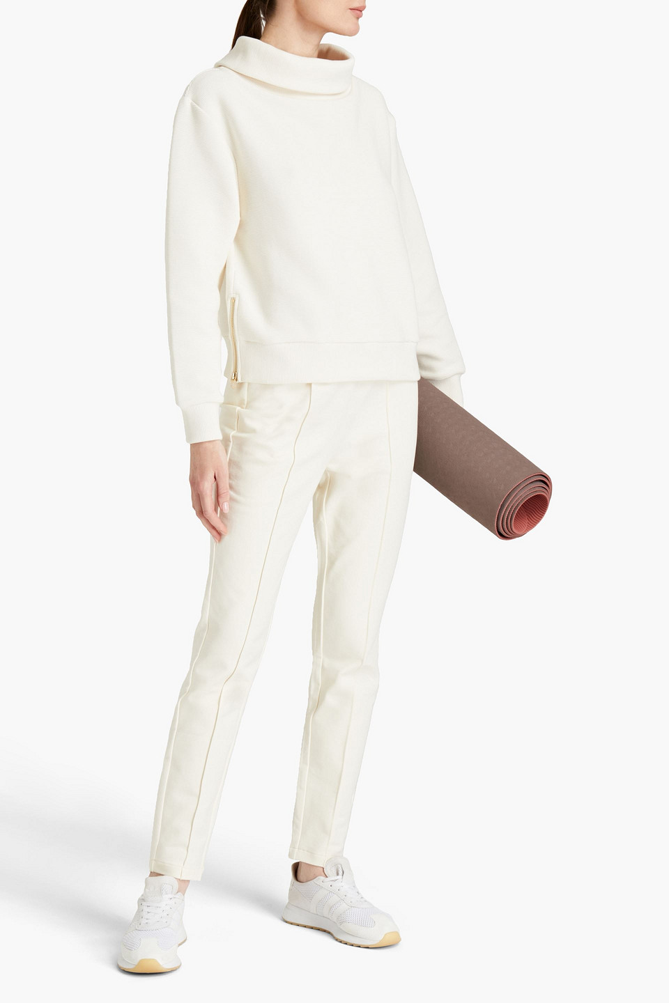 Varley Hanley Pintucked French Cotton-blend Terry Track Pants In White