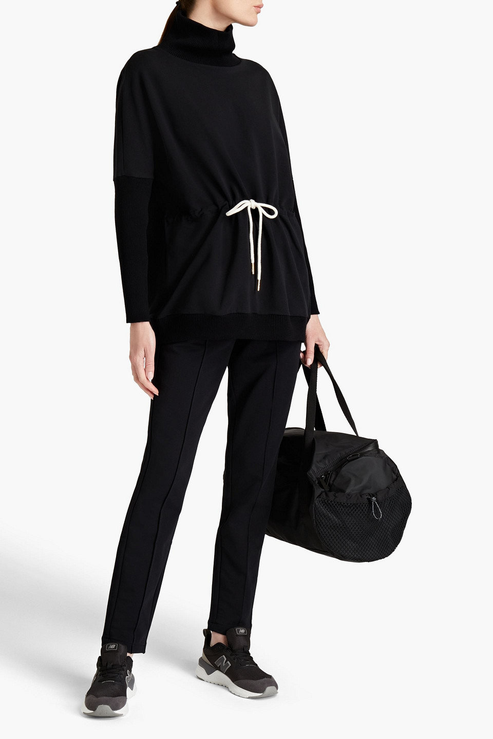 Varley Adelaine Ribbed-knit Sweatshirt In Black