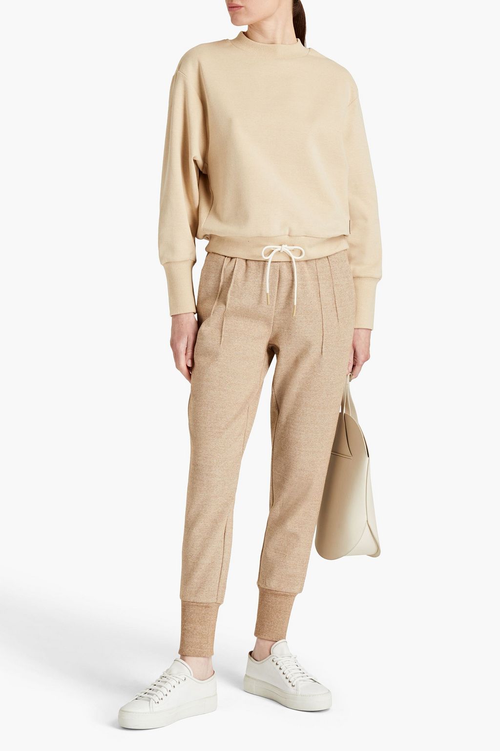 VARLEY Amberly pintucked stretch-cotton jersey track pants