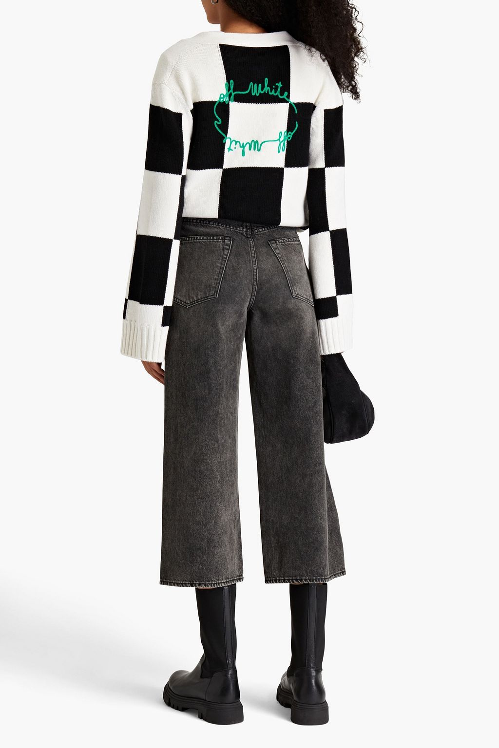 RAG & BONE Maya cropped faded high-rise wide-leg jeans