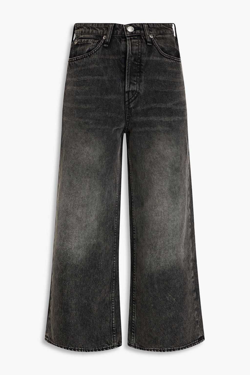 RAG & BONE Maya cropped faded high-rise wide-leg jeans | THE OUTNET