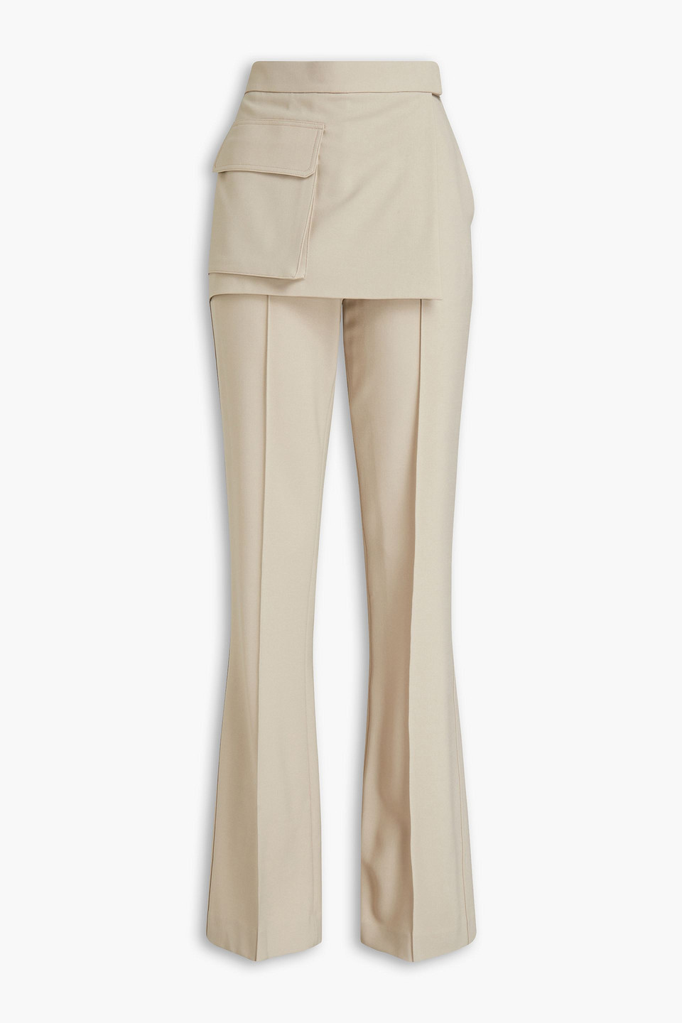 helmut lang - layered twill bootcut pants - neutral - us 2