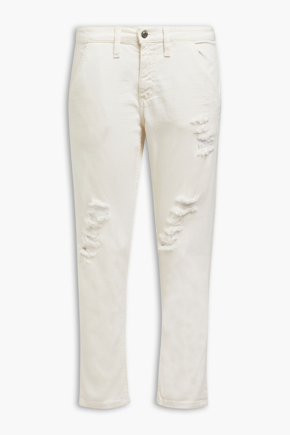 Navrick distressed mid-rise slim-leg jeans