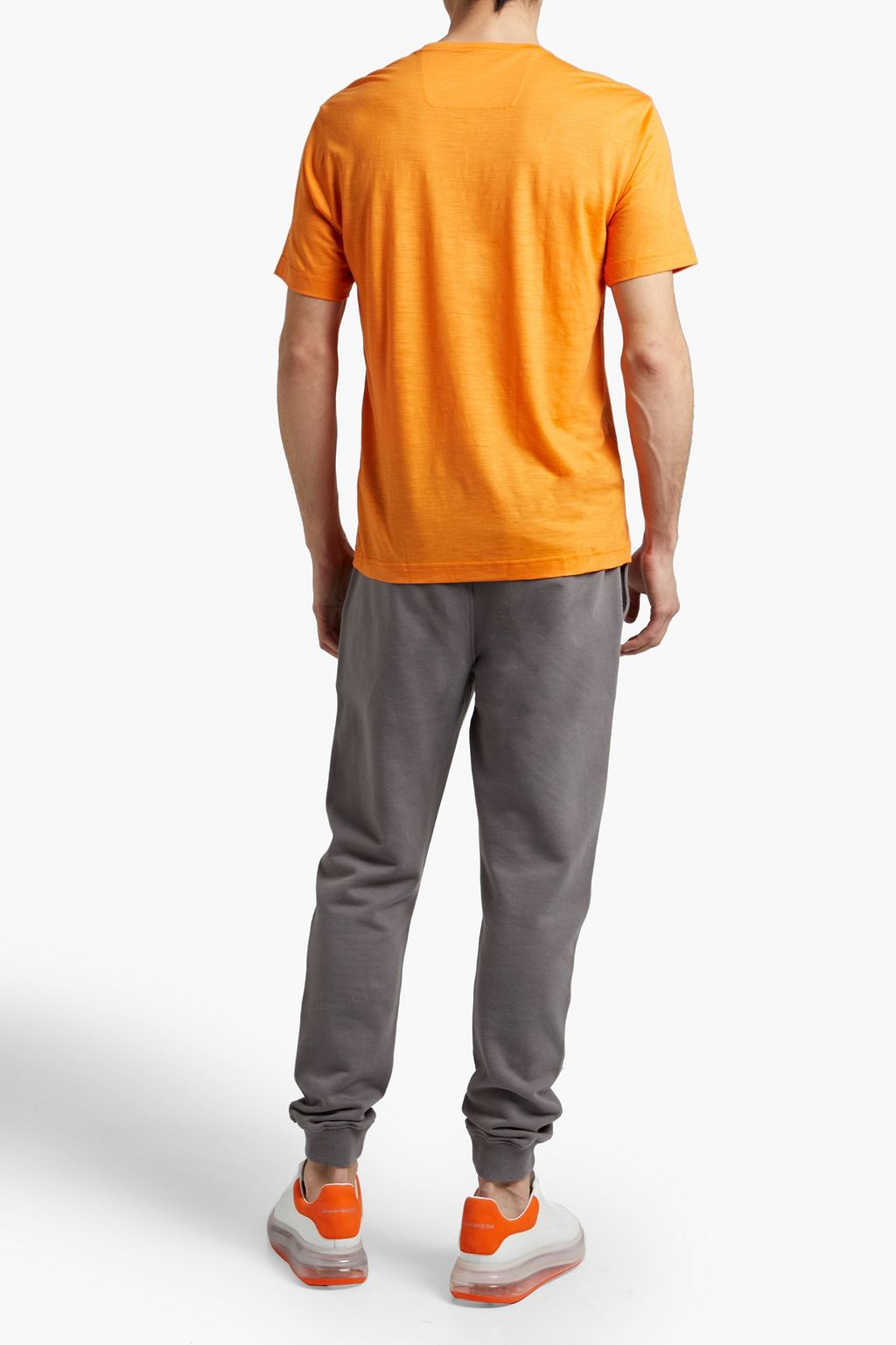 Z ZEGNA Mélange wool and linen-blend T-shirt