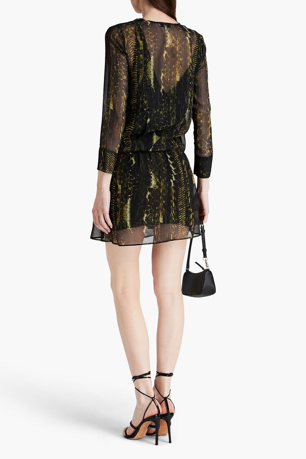 IRO Akley wrap-effect snake-print chiffon mini dress