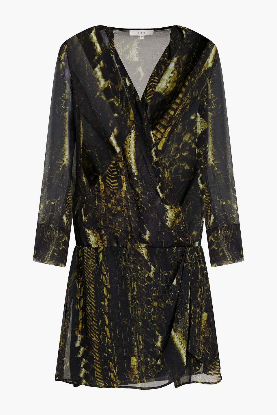 Akley wrap-effect snake-print chiffon mini dress