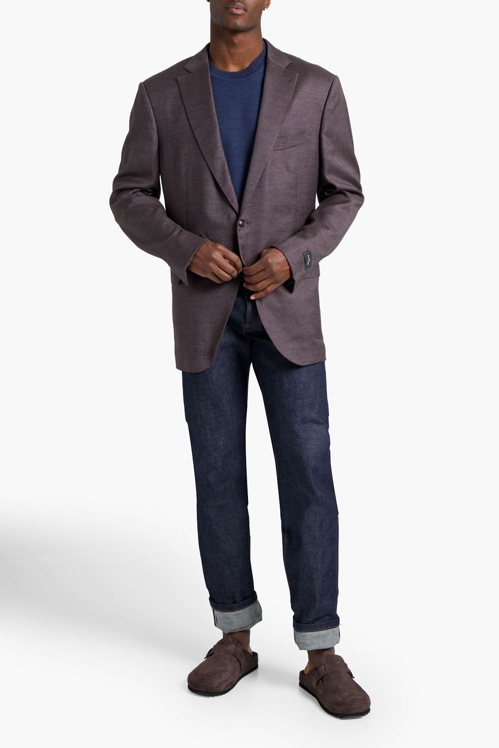 ZEGNA Checked cotton-blend blazer