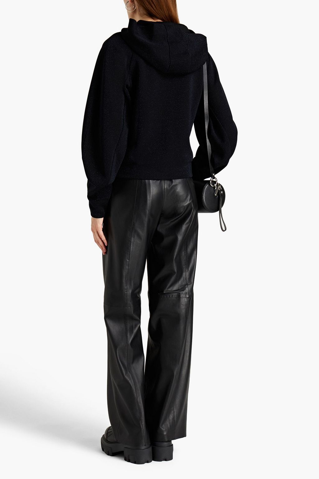 KARL LAGERFELD Metallic embroidered jersey hoodie