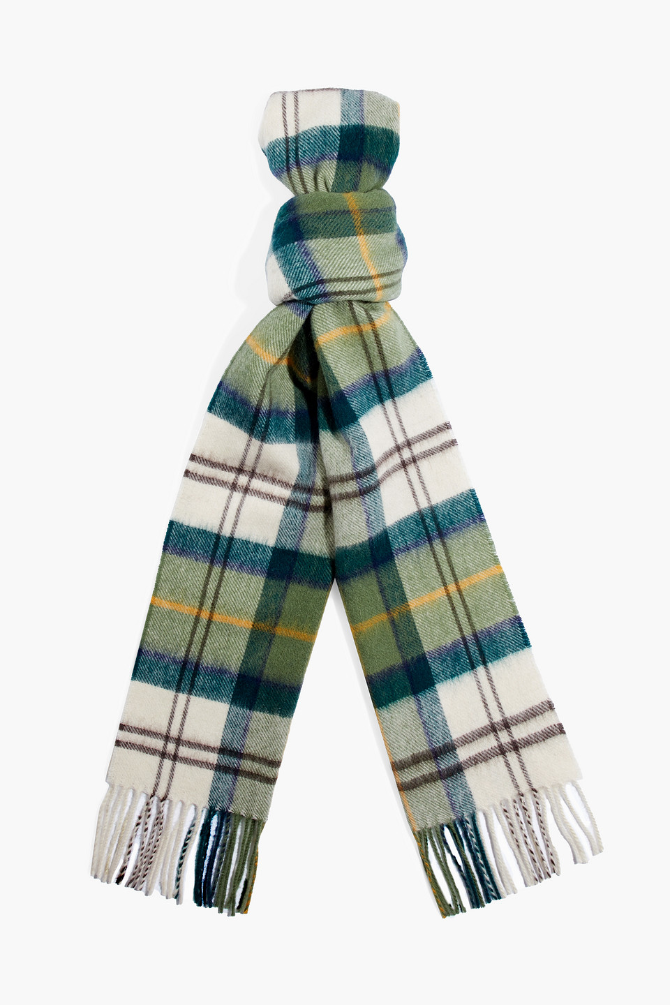 Barbour Scarf - Ancient Green Merino Cashmere In Leaf Green