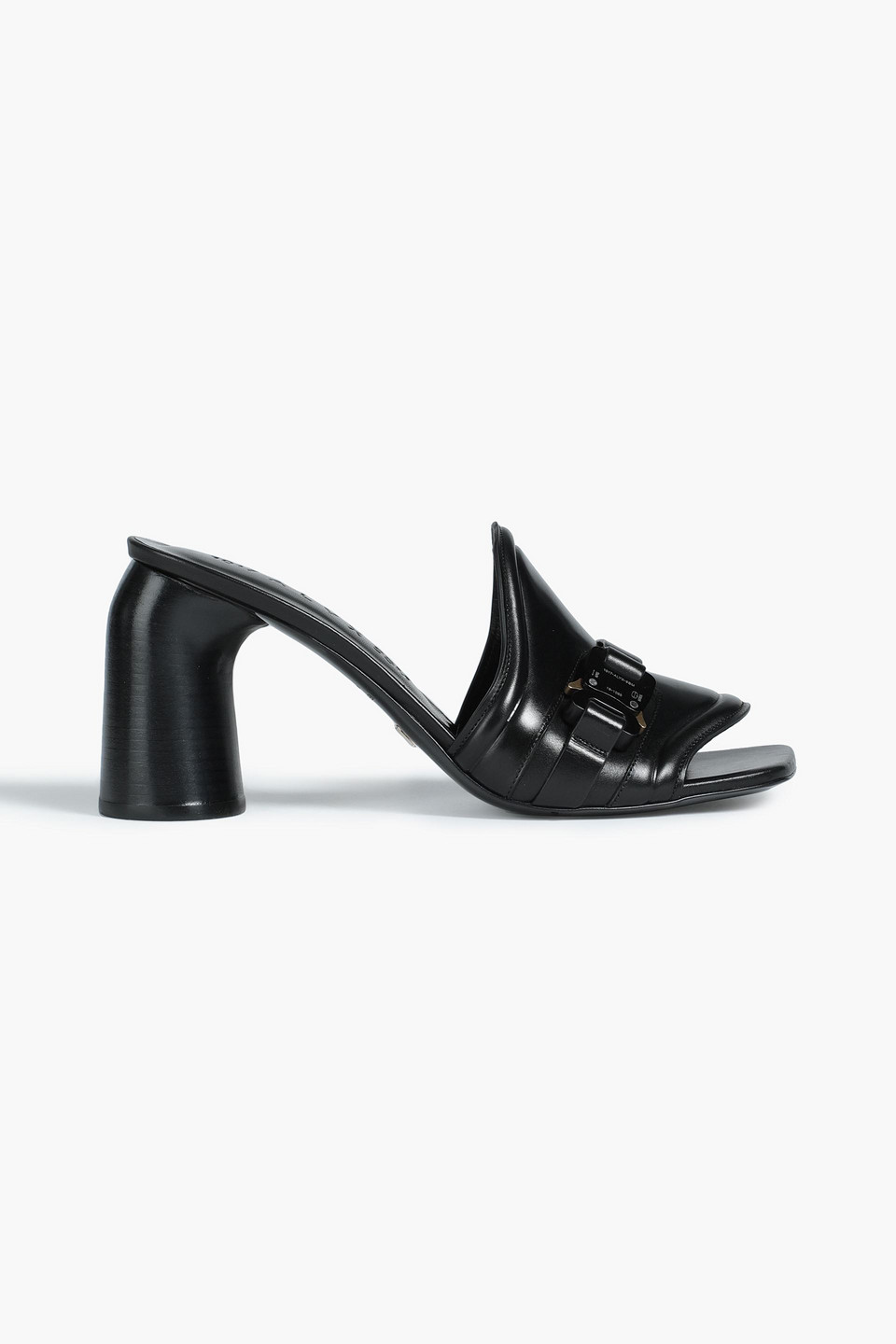 Buckle-detailed leather mules