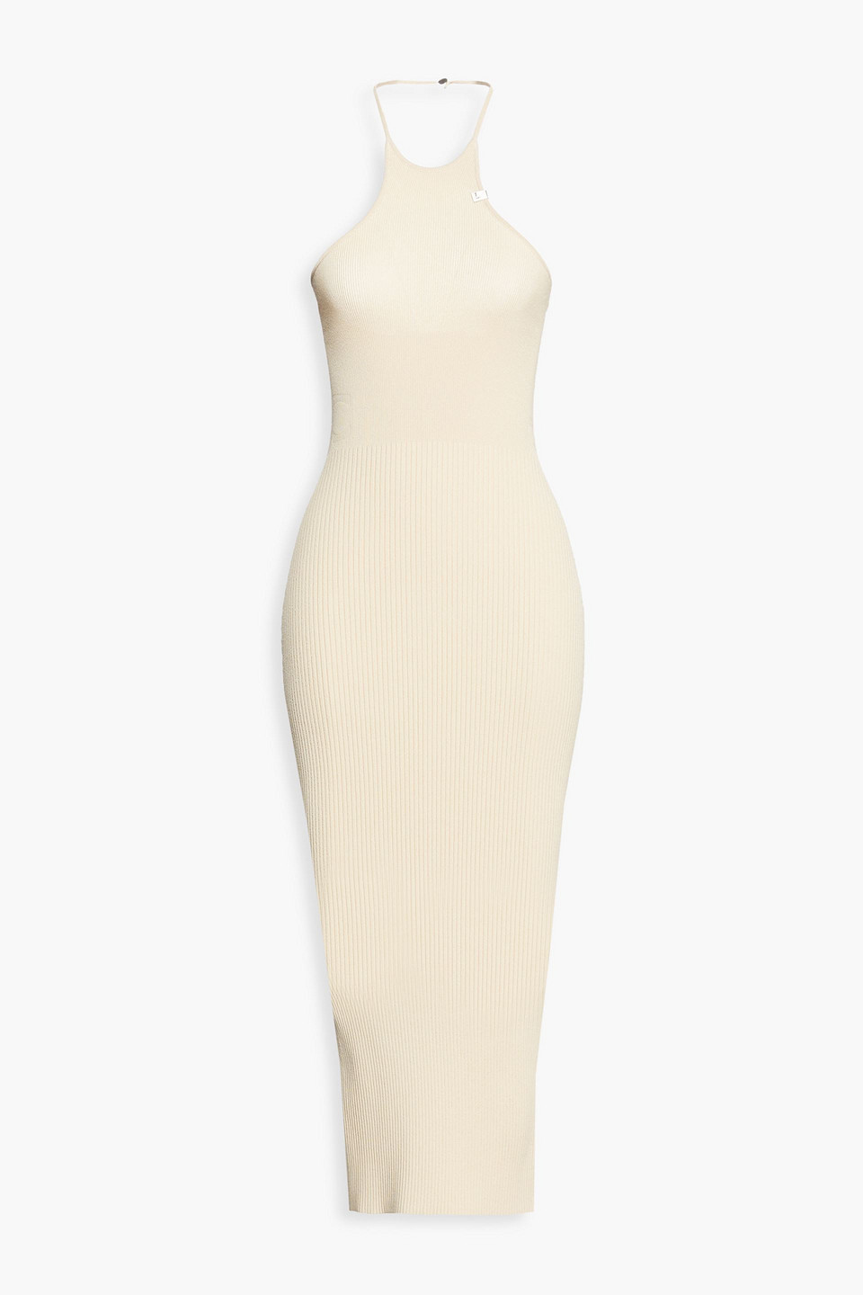 Ribbed-knit midi dress