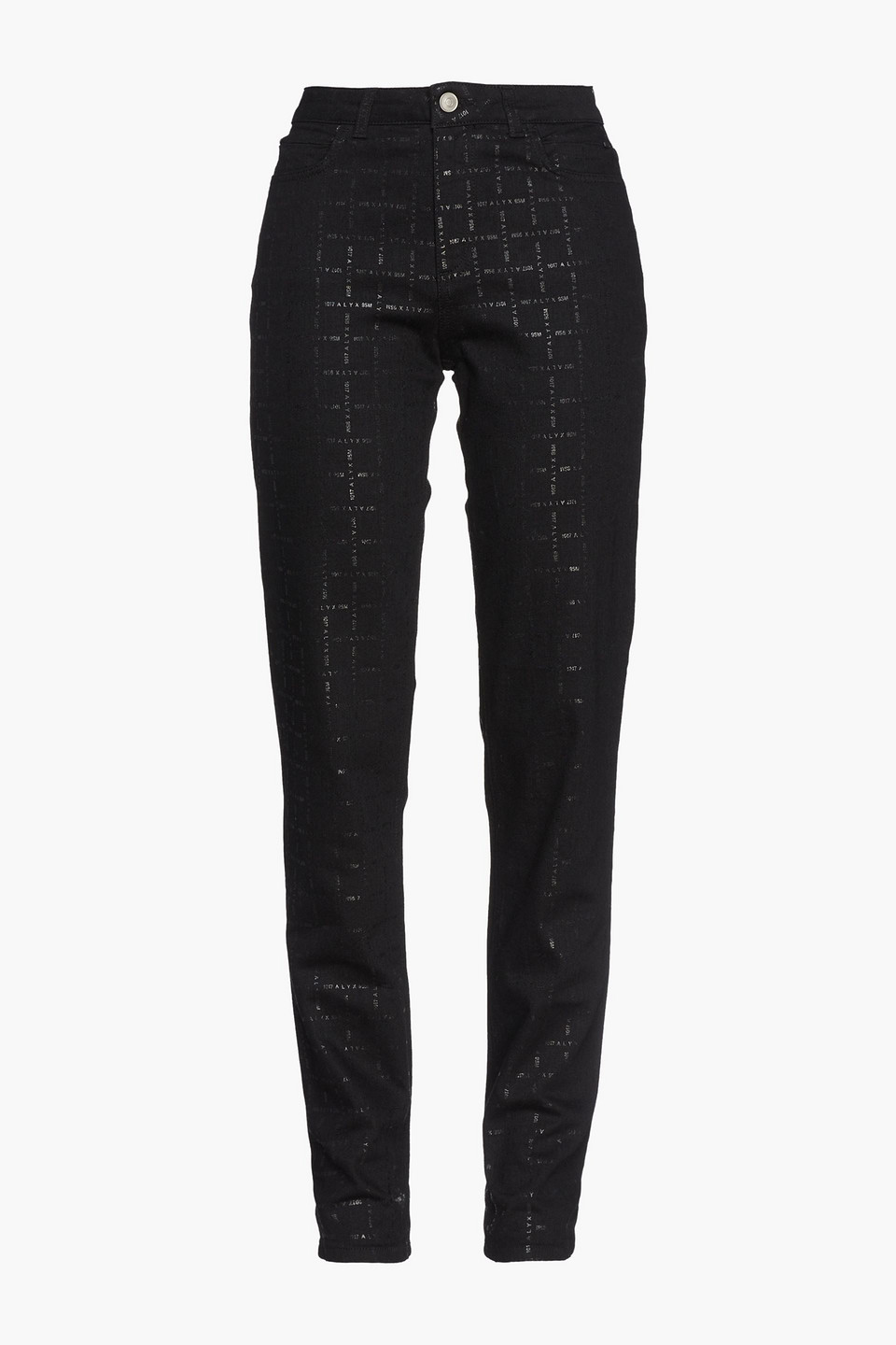 Logo-print high-rise straight-leg jeans