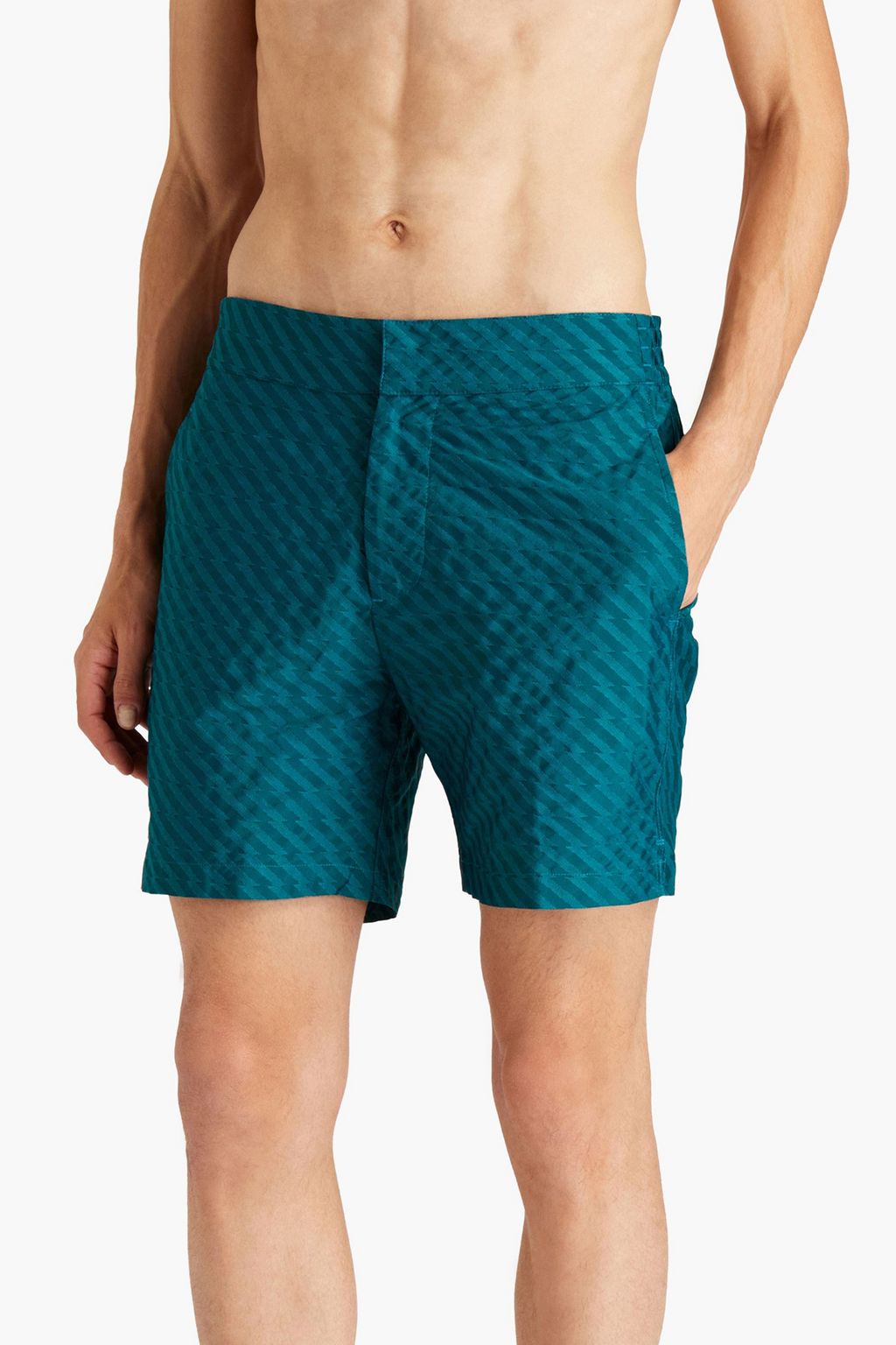 FRESCOBOL CARIOCA Mid-length jacquard swim shorts