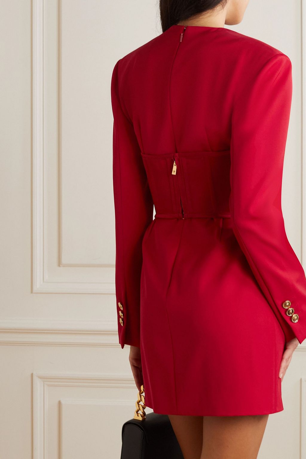 VERSACE Wool-gabardine mini dress