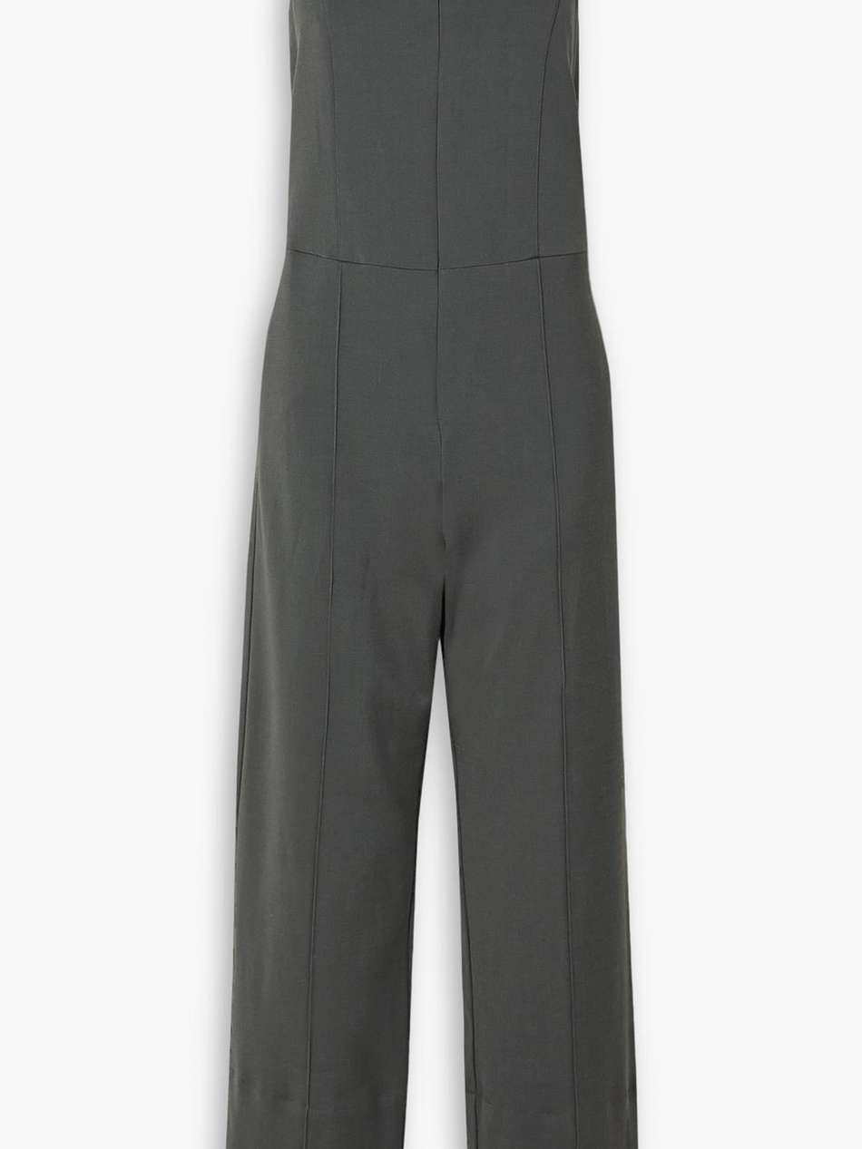 pleated ecovero™-blend crepe jumpsuit