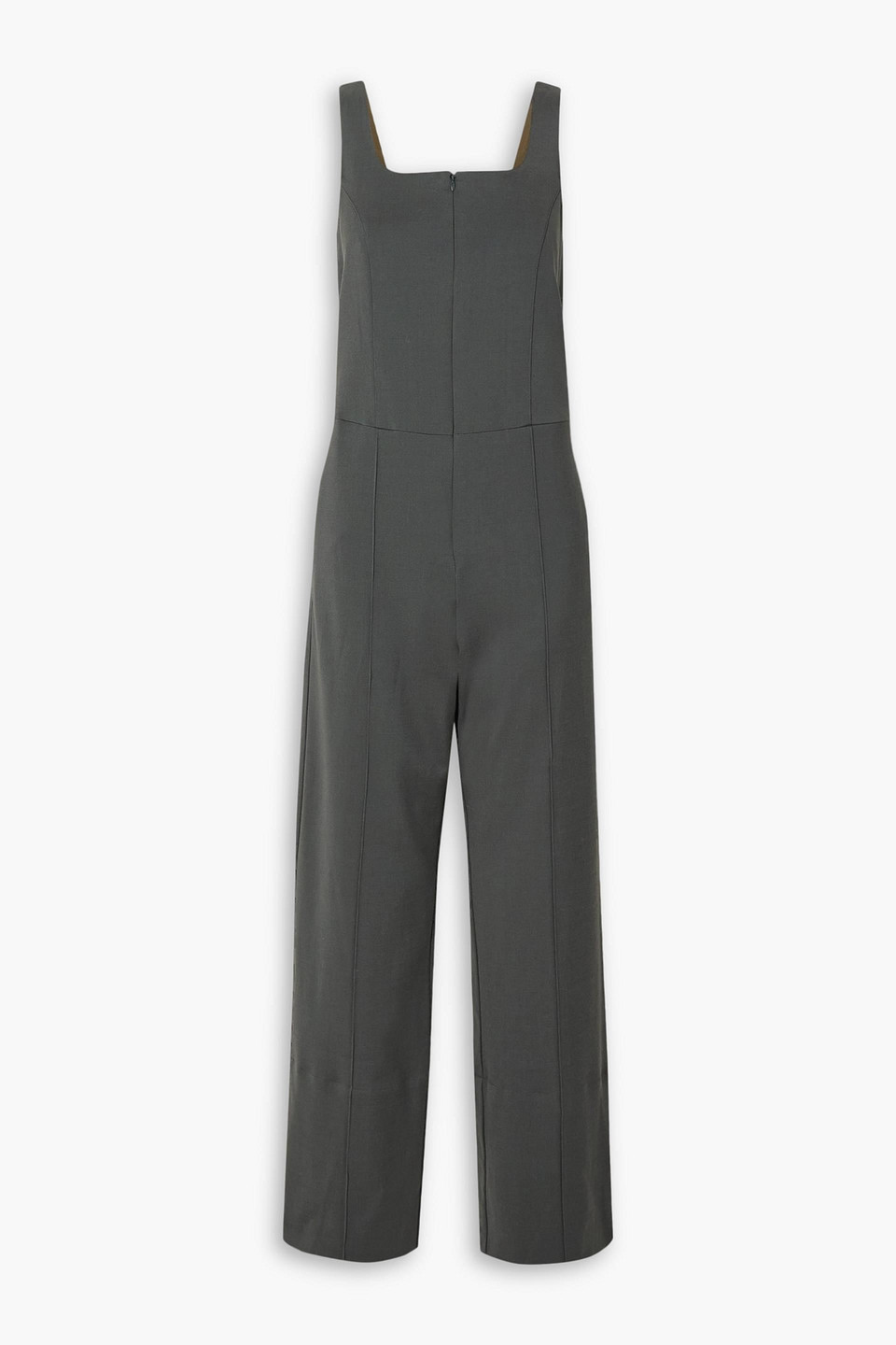 Caes Pleated Ecovero-blend Crepe Jumpsuit In Dark Gray