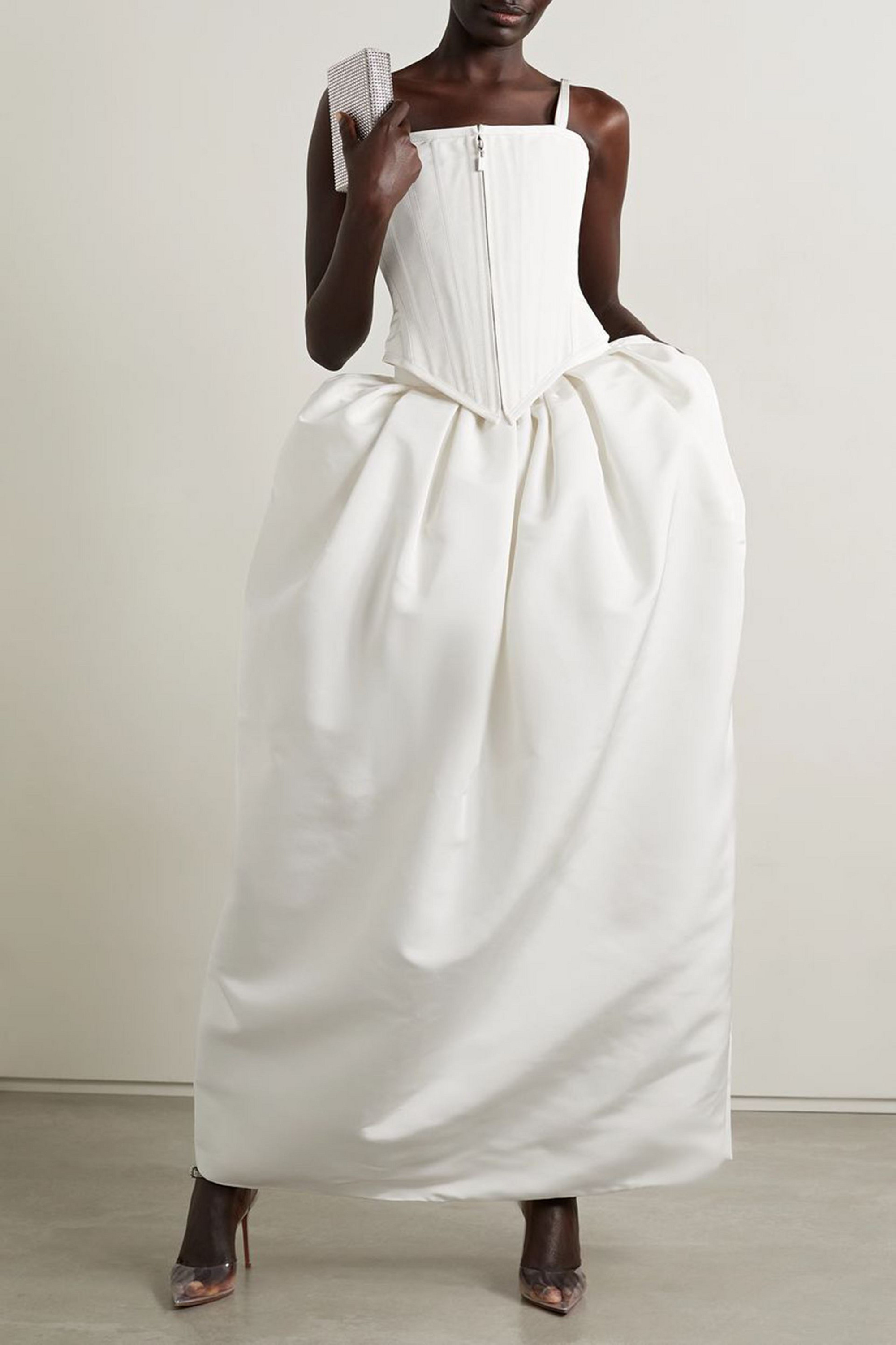 Christopher John Rogers Gathered silk-faille maxi skirt