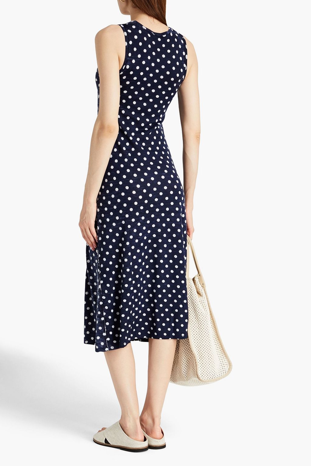 AUTUMN CASHMERE Polka-dot cashmere midi dress