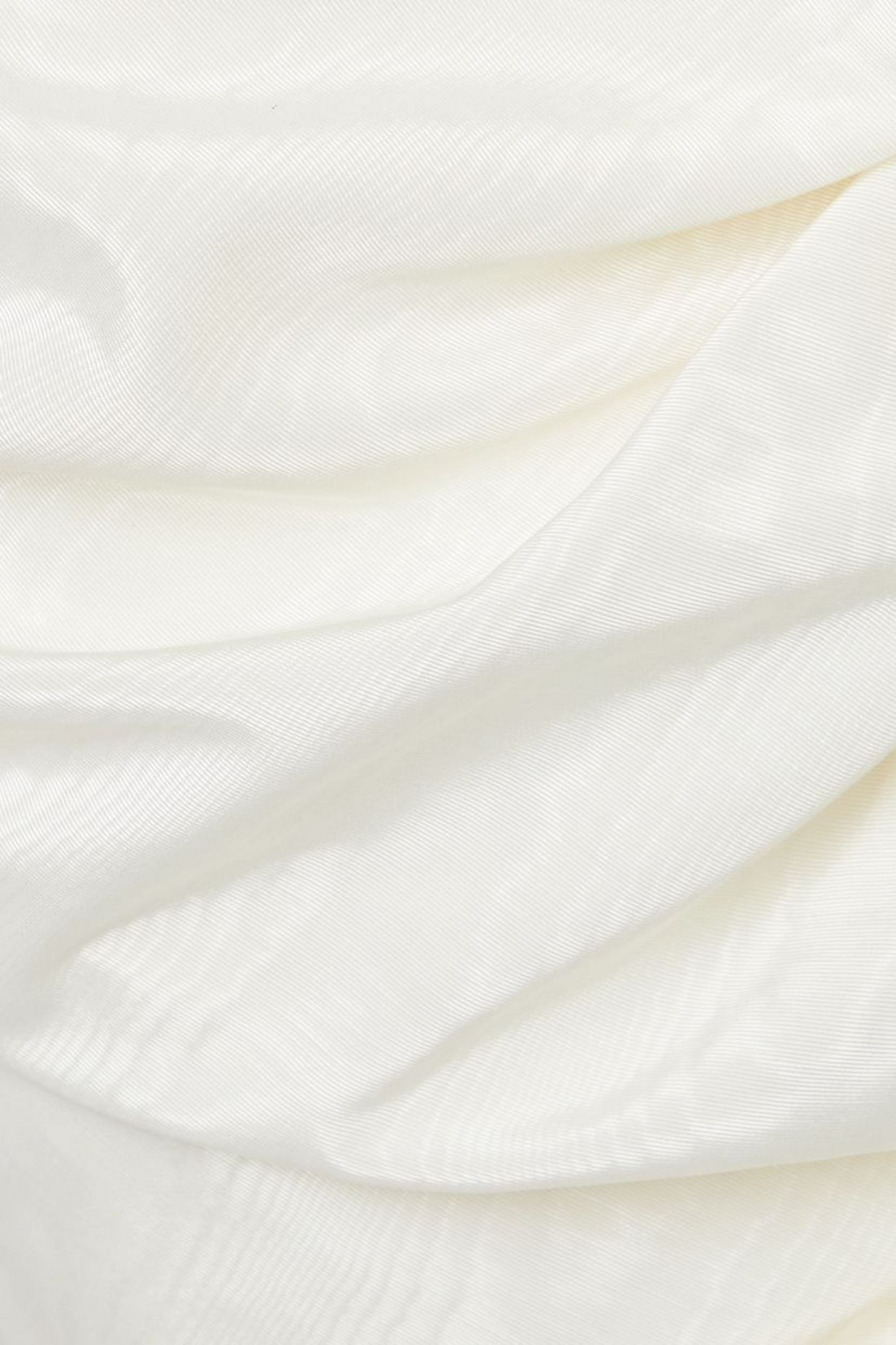 Christopher John Rogers Bow-detailed draped moire midi skirt thumbnail