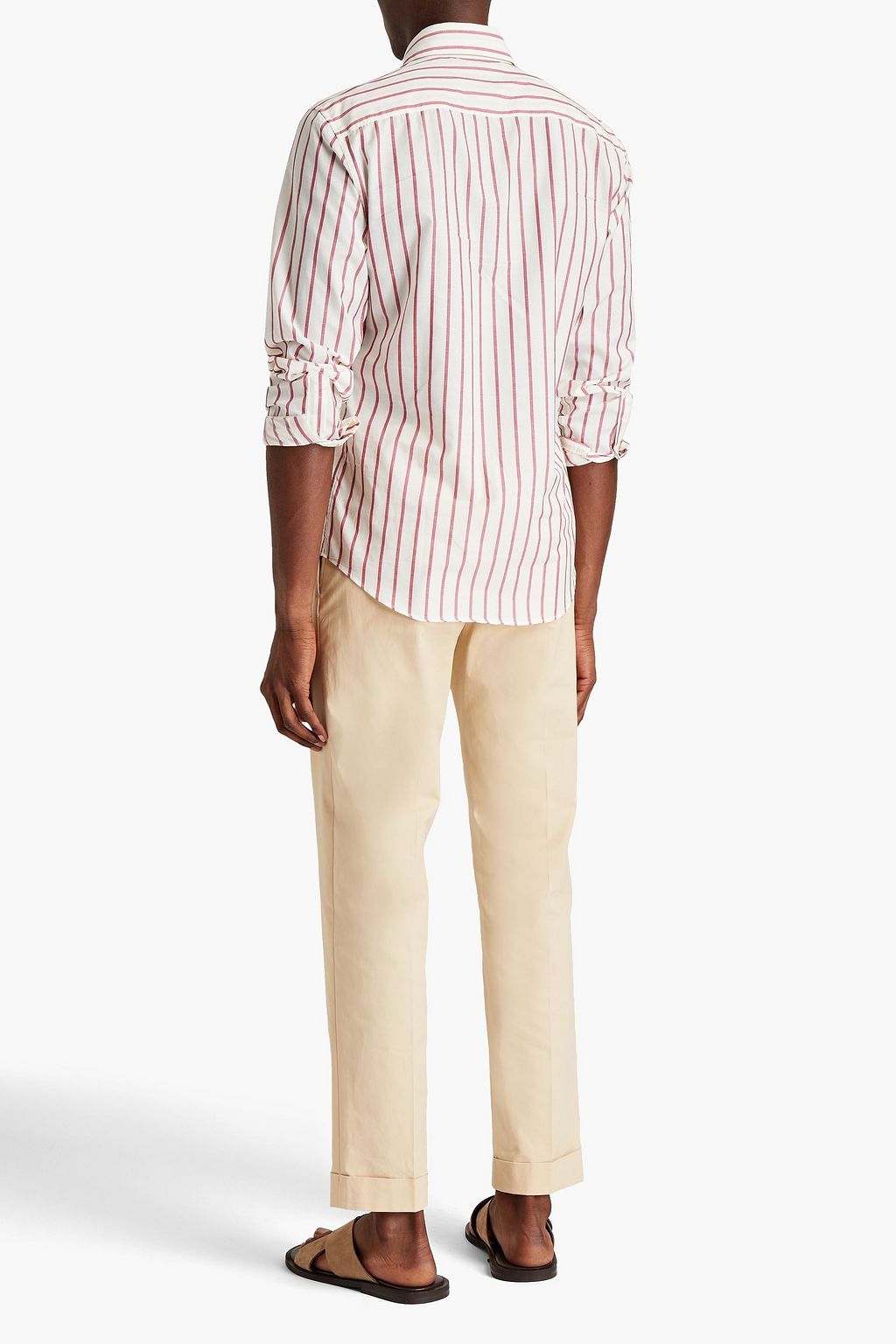 FRESCOBOL CARIOCA Striped cotton and silk-blend shirt