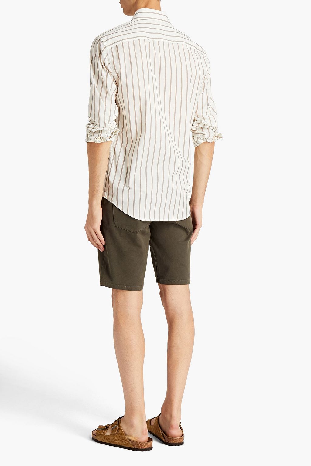 FRESCOBOL CARIOCA Striped cotton and silk-blend shirt